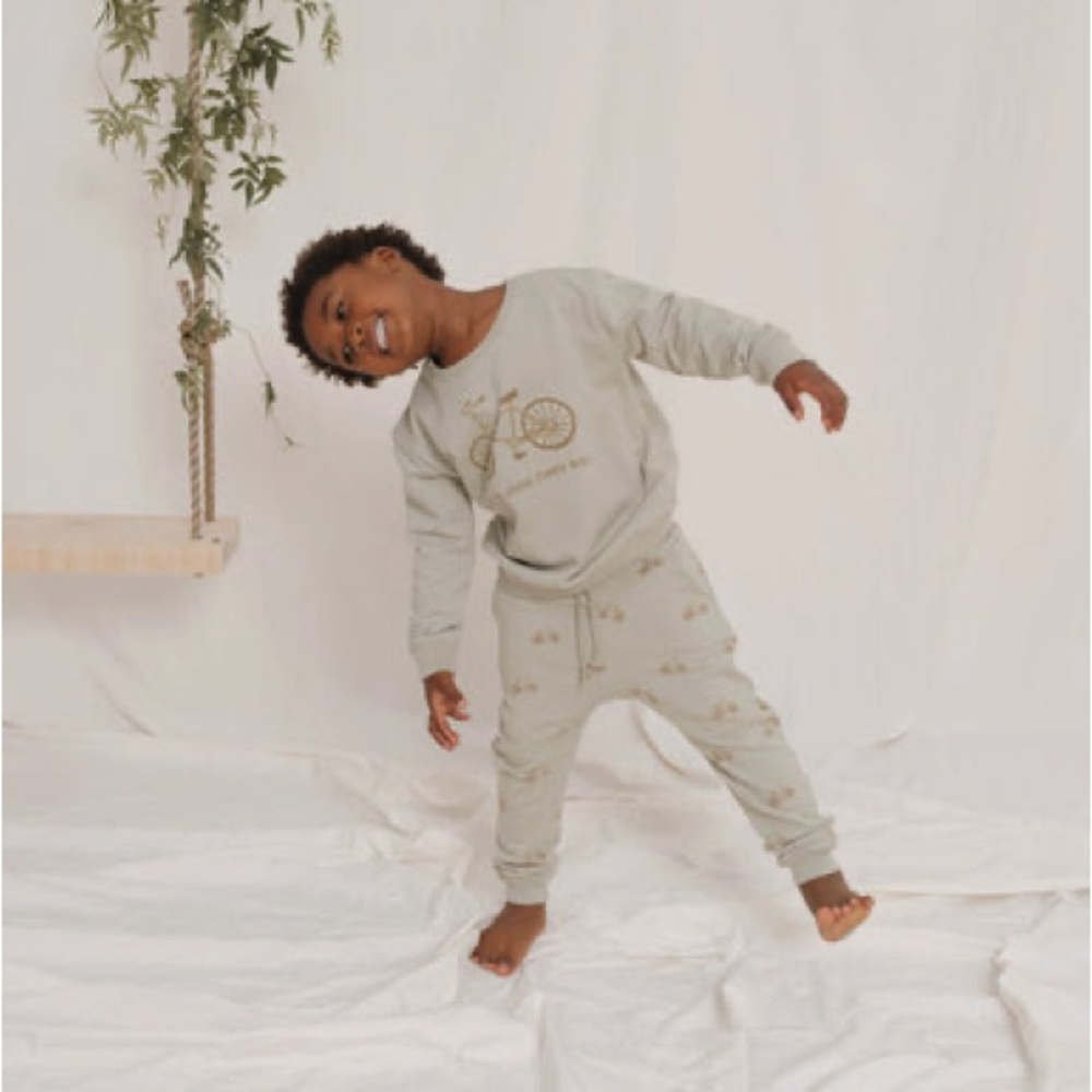 Kids Bicycle Print Terry Sweatsuit Set